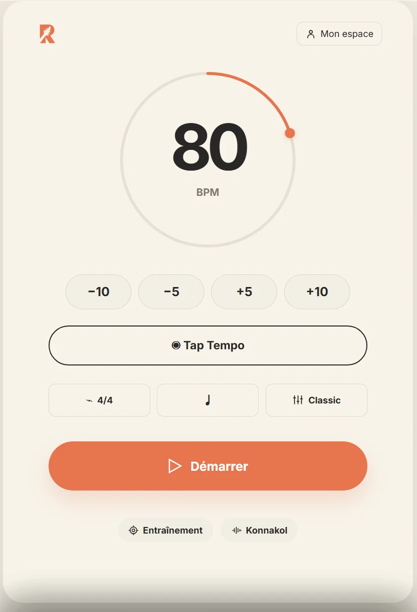 Aperçu du métronome ReprendreLaGuitare